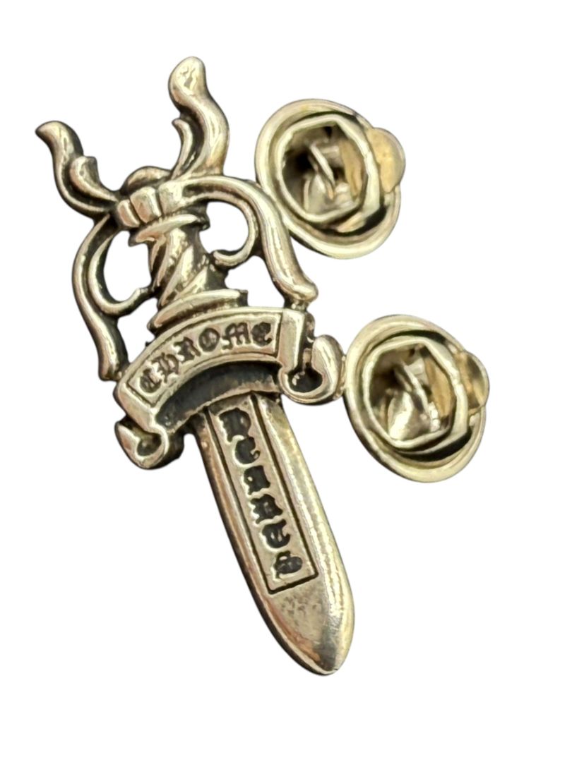 Chrome Hearts Dagger Pin – Sterling Silver – 1.6” x 0.6”