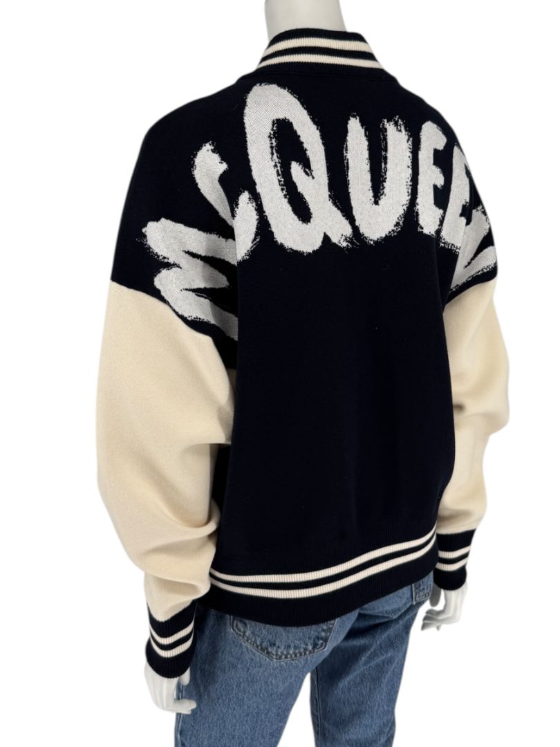 Alexander McQueen Wool Blend Skull Varsity Jacket – Size S (Men's)