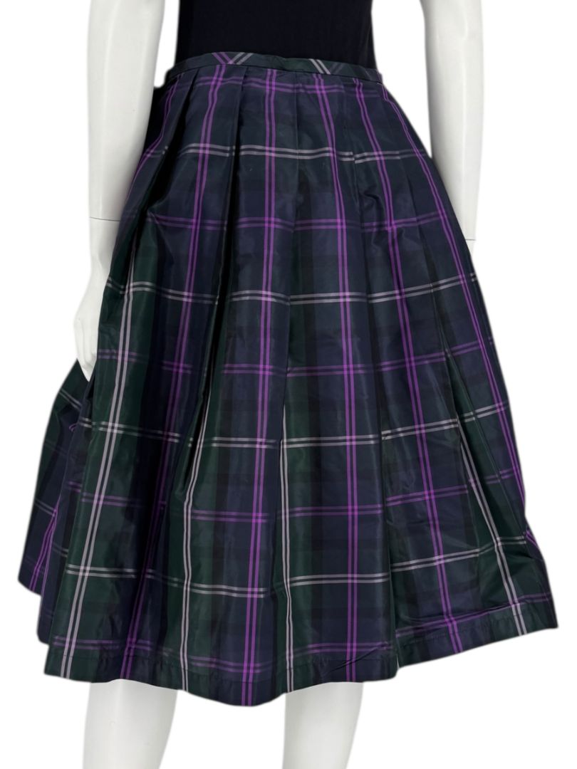 Escada Silk Plaid A-Line Skirt - Size 42