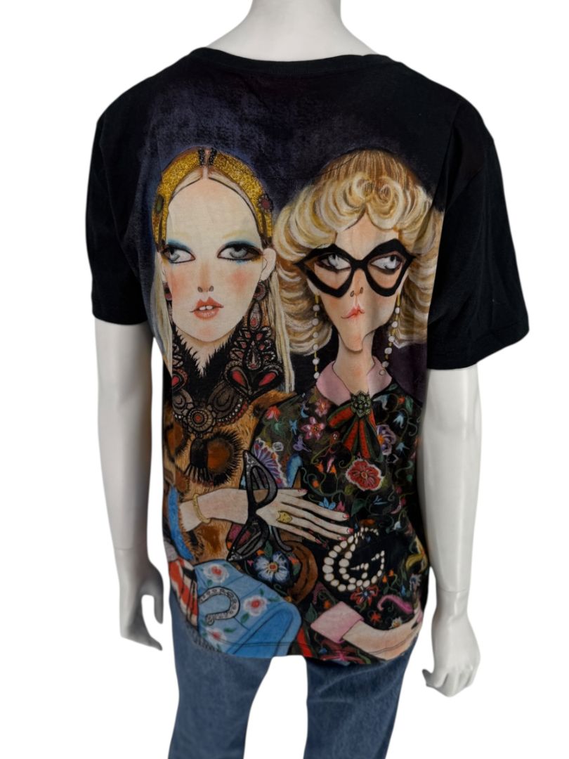 Gucci x Unskilled Worker Women’s Black Graphic Cotton T-Shirt – Size S (Mens)