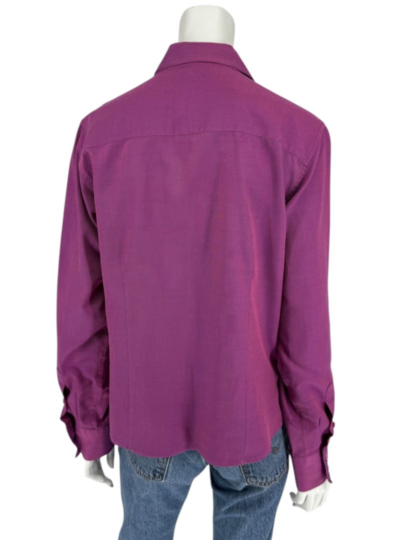 Craig Taylor Purple Egyptian Cotton Button-Front Blouse – Size XL