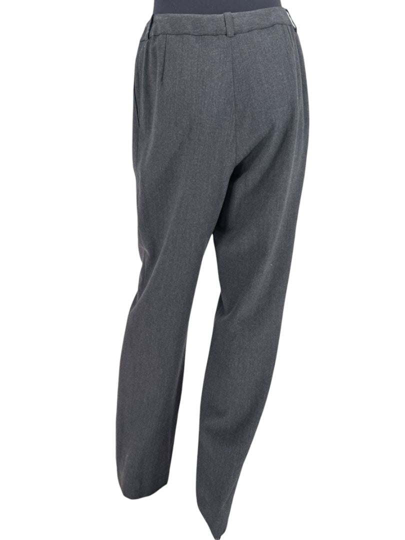 Chanel Charcoal Wool-Blend Straight-Leg Trousers – Size 42