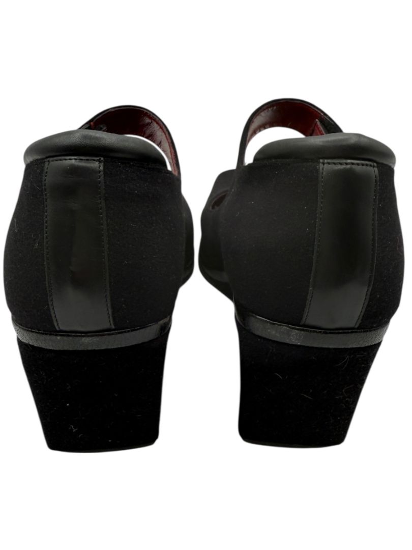 Donald J Pliner Black Stretch Fabric Mary Jane Wedge Shoes – Size 9.5