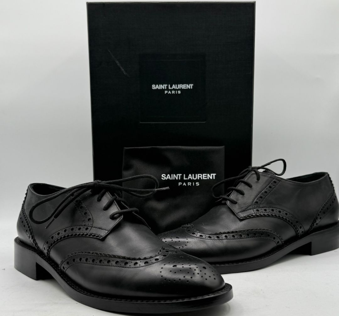 Saint Laurent Classic Wingtip Brogue Lace-Up Oxfords – Size 40 (Men's)