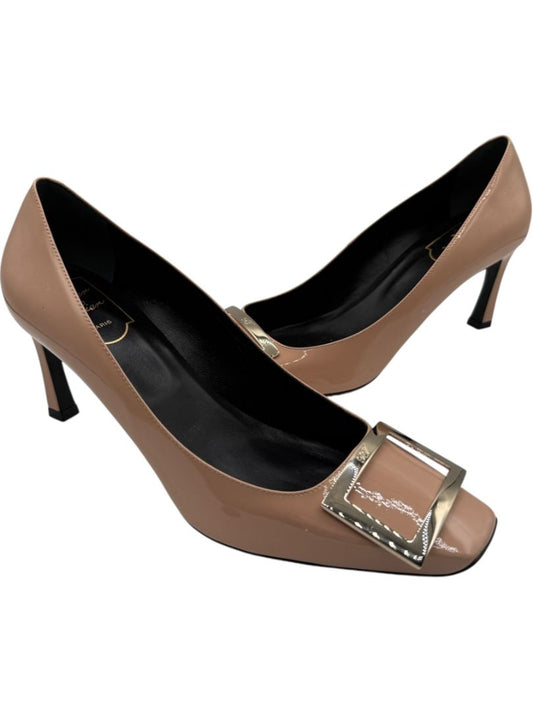 Roger Vivier Belle Vivier Patent Leather Pumps in Nude – Size 39.5