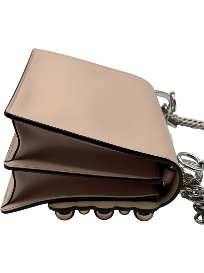 Fendi “Kan I” Small Scalloped Pearl Stud Shoulder Bag