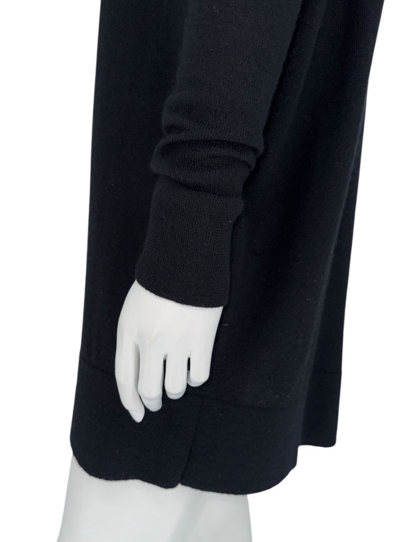 The Row Black Cashmere & Silk V-Neck Tunic Sweater - Size S