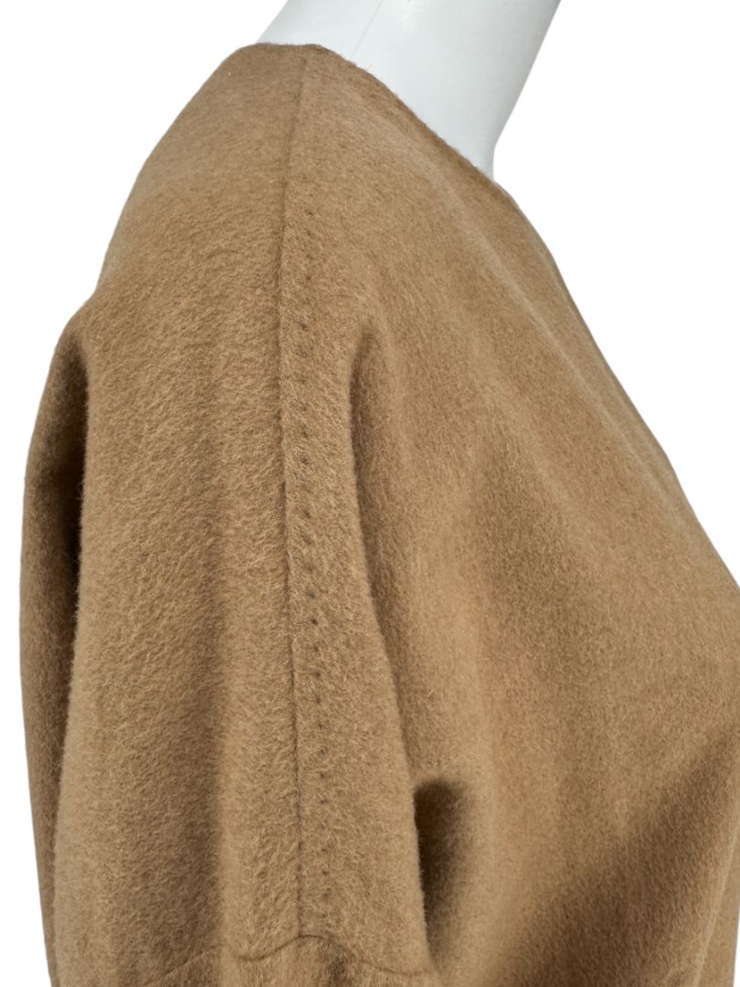 Max Mara Camel Wool Button-Shoulder Tunic Dress – Size US 6