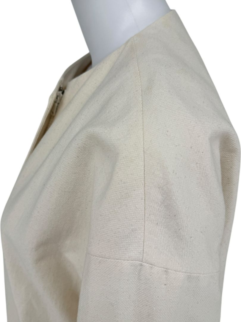 Brunello Cucinelli Cream Cotton-Blend Cocoon Coat – Size IT 44 (US 8)