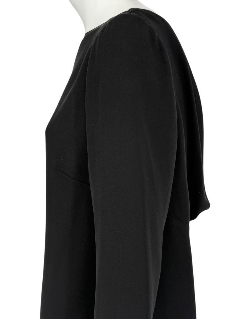 Valentino Black Draped Back Long Sleeve Blouse – Size 10 (IT 46)