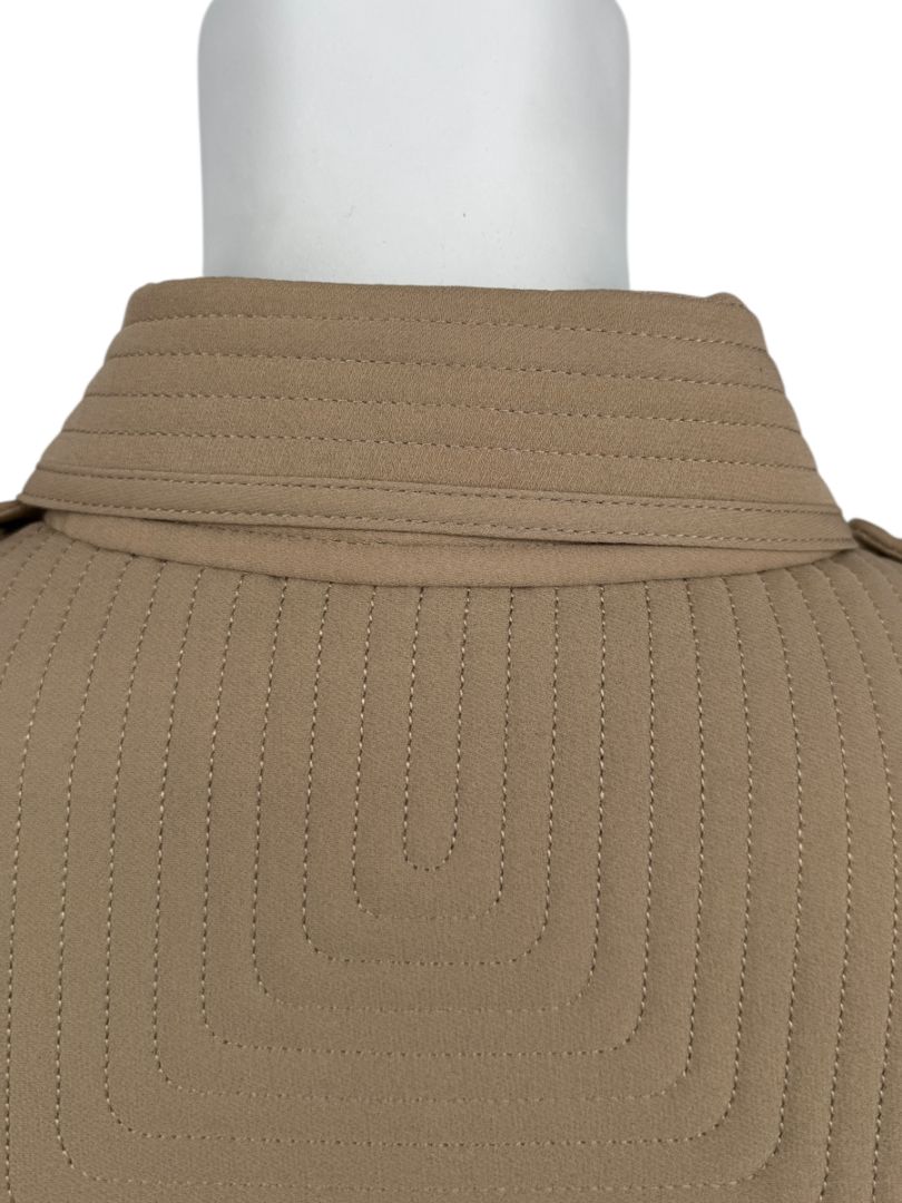 Valentino Camel Quilted Longline Trench Coat – Size IT 44 / US 10