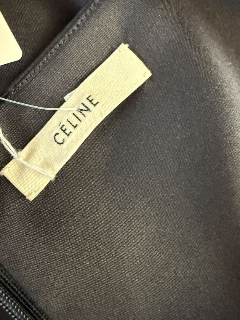 Celine Black 100% Silk Sleeveless Tunic Top - Size 42 FR