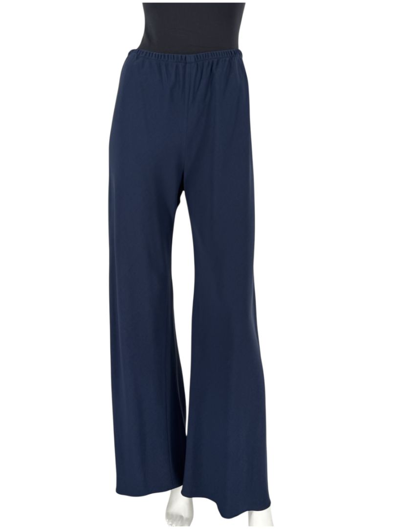 The Row Navy Viscose-Blend Wide Leg Pants - Size S