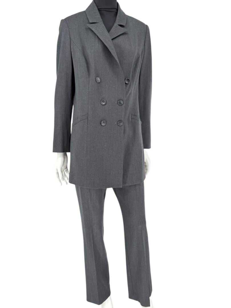 Pamella Roland Charcoal Grey Tailored Pantsuit – Large