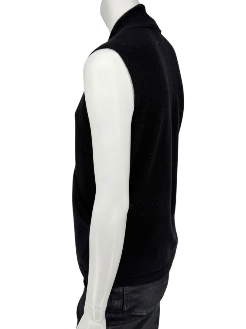 Linda Allard Ellen Tracy Black Wool Sleeveless Wrap Vest – Size L