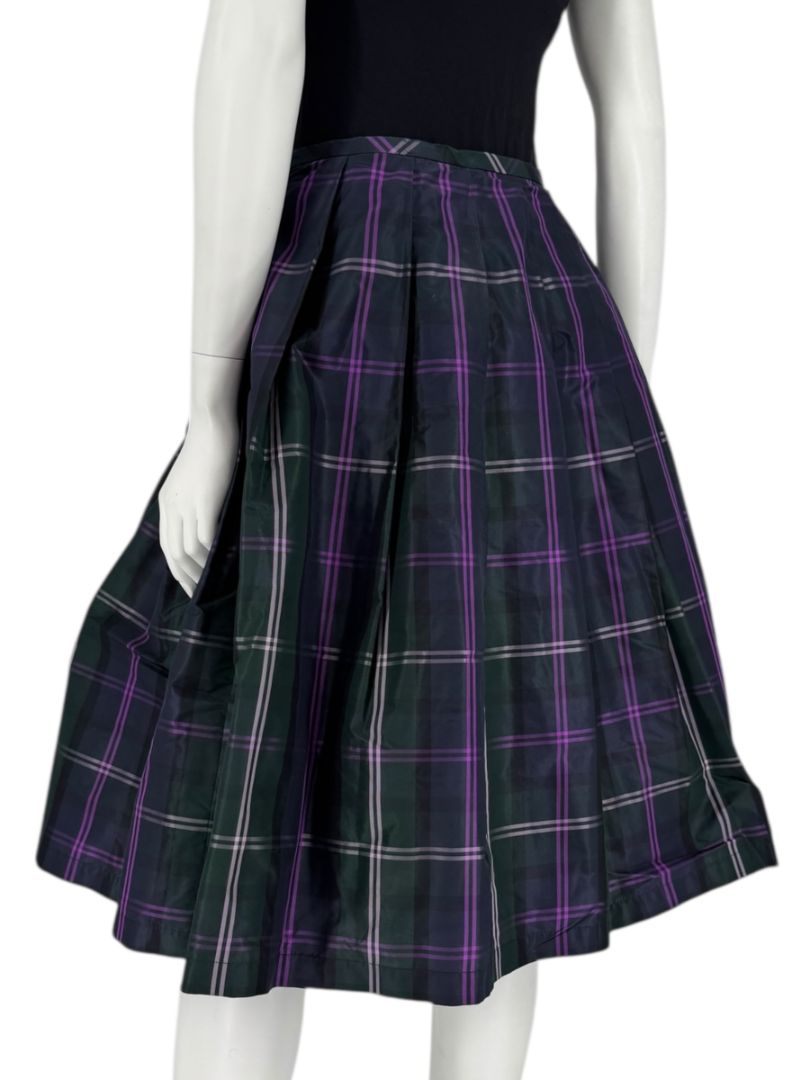 Escada Silk Plaid A-Line Skirt - Size 42