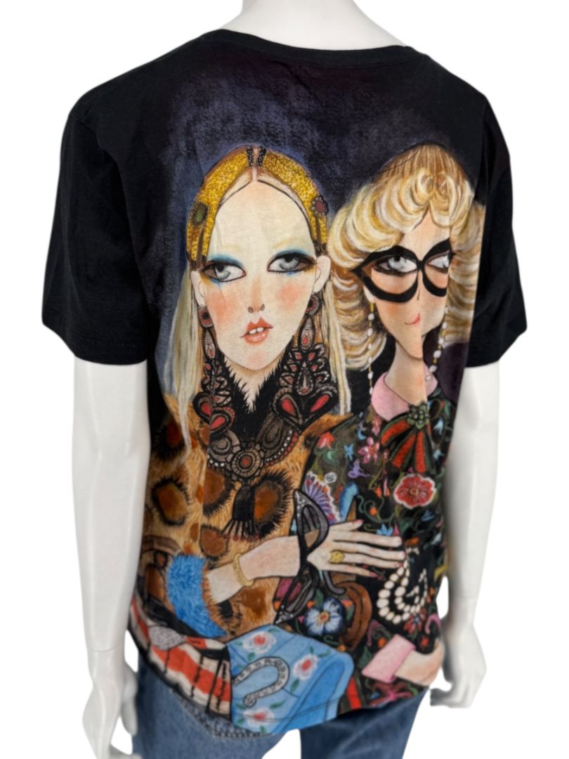 Gucci x Unskilled Worker Women’s Black Graphic Cotton T-Shirt – Size S (Mens)