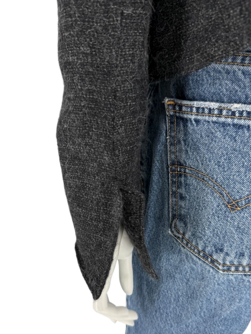 Ron Leal Charcoal Alpaca-Linen Tailored Jacket – Size 12