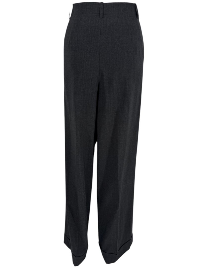 Lafayette 148 New York Charcoal Gray Wool-Blend Straight-Leg Trousers – Size 10