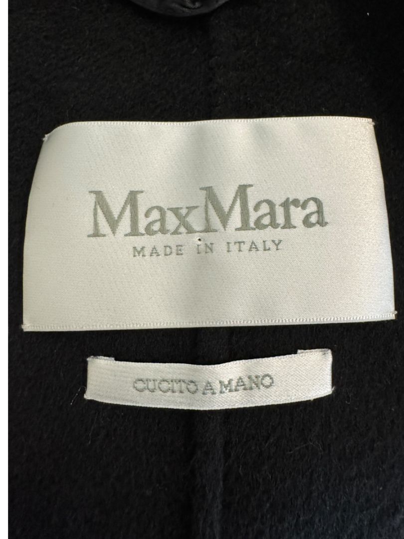 Max Mara Women’s Black 100% Wool “Cucito a Mano” Coat – Size 4