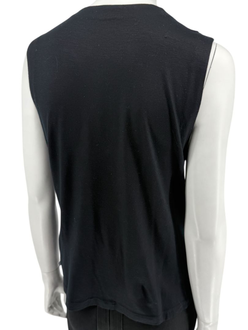 Akris Punto Black Modal-Blend Pleated Front Sleeveless Top – Size US 14