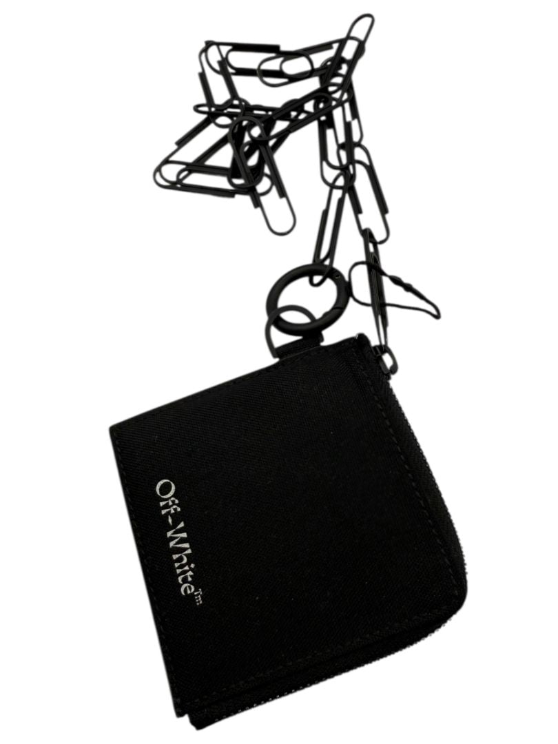 Off-White Virgil Abloh Black Paperclip Chain Zip Top Wallet – One Size – New With Tags