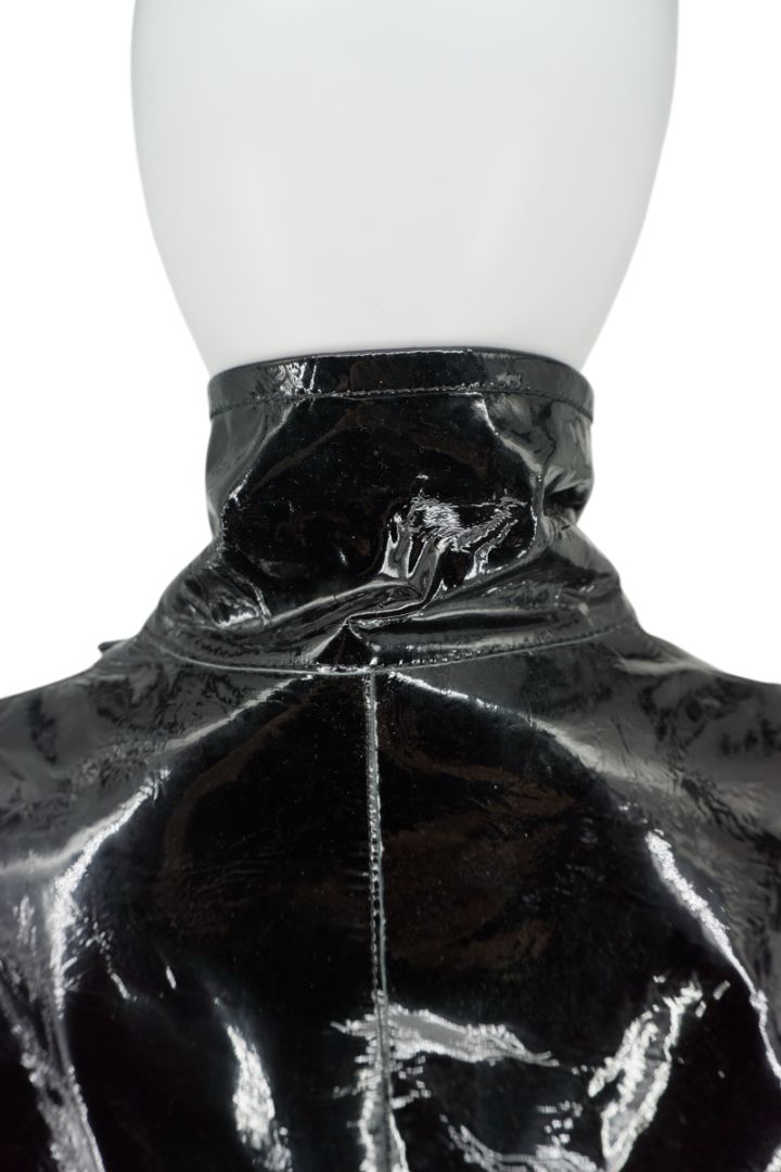 Missoni Black Patent Leather Trench Coat – Size 46