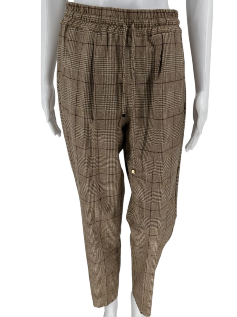 Kiton Wool-Cashmere Plaid Belted Blazer & Drawstring Trousers – Size IT 44