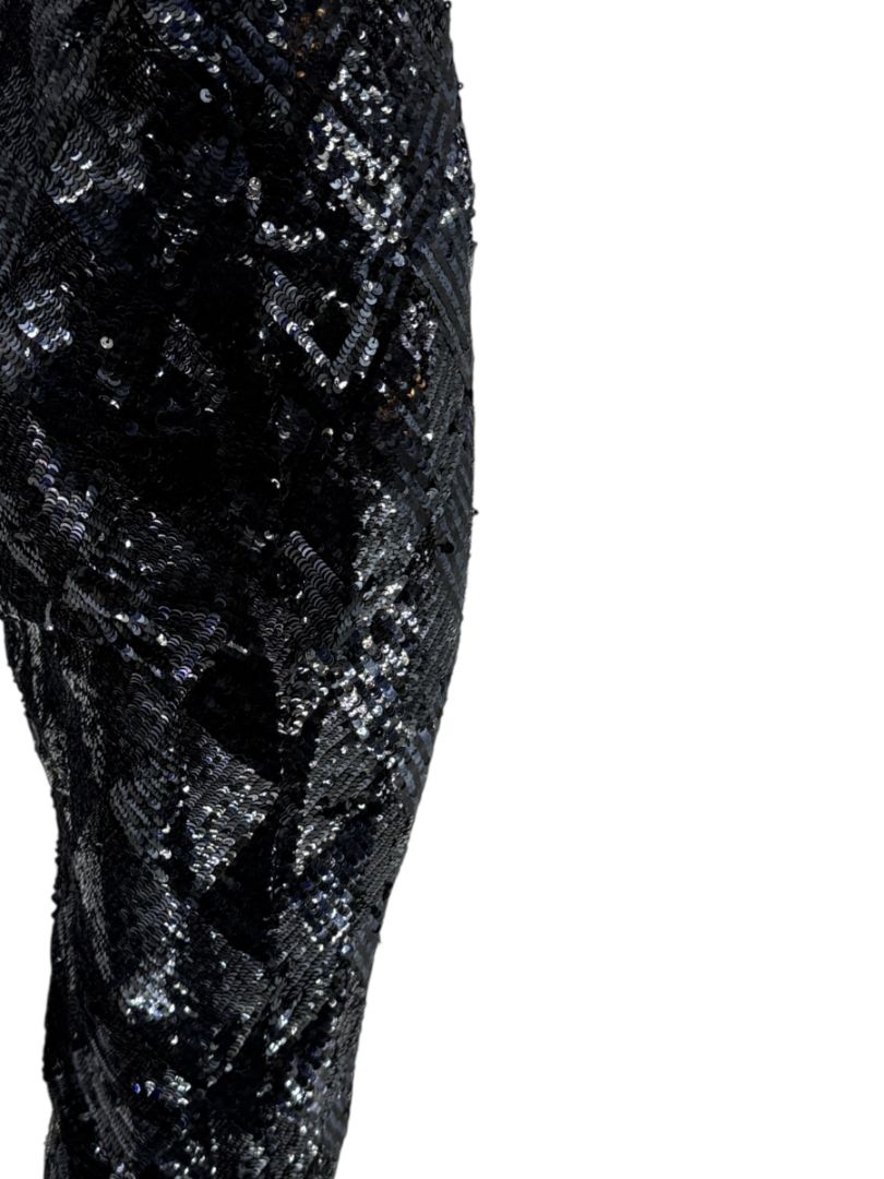 Pamella Roland Black Sequin Pencil Skirt – Large