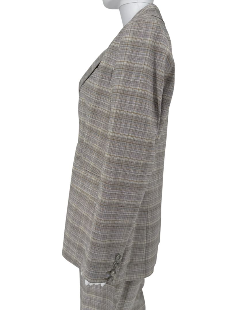 Gabriele Hearst Plaid Wool Blend Pantsuit – Size 46