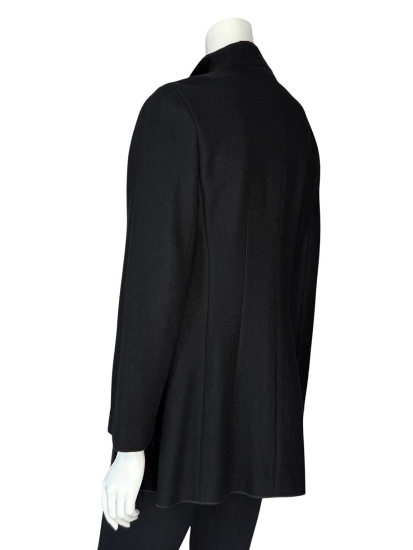 NWT Agnona Black 100% Cashmere Open-Front Coat – Size IT 46 / US 10