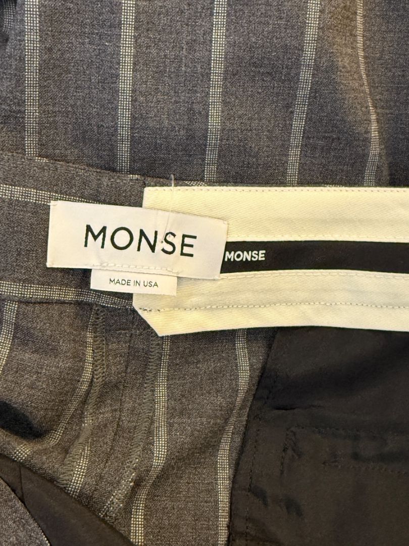 MONSE Charcoal Gray Pinstripe Cropped Trousers – Size 10
