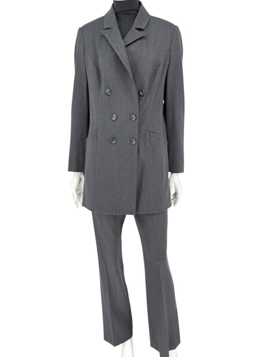 Pamella Roland Charcoal Grey Tailored Pantsuit – Large