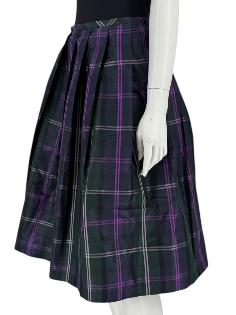 Escada Silk Plaid A-Line Skirt - Size 42
