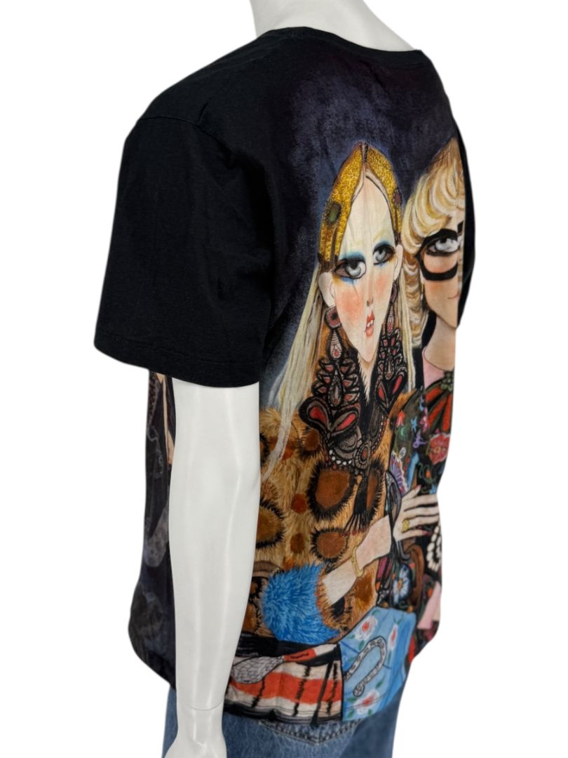 Gucci x Unskilled Worker Women’s Black Graphic Cotton T-Shirt – Size S (Mens)