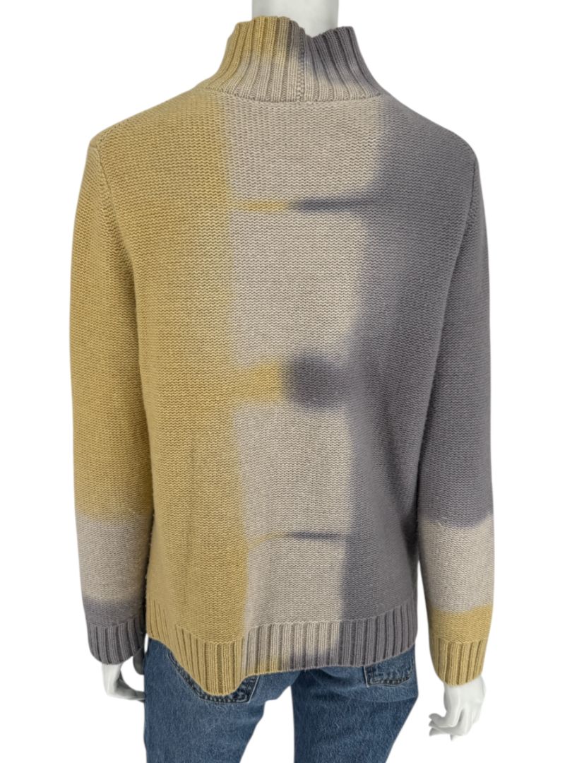 Lafayette 148 New York Wool-Cashmere Ombre Mock Neck Sweater – Size L