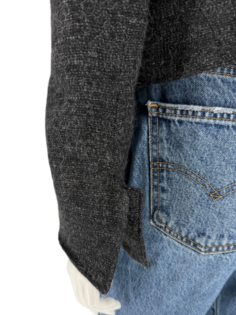 Ron Leal Charcoal Alpaca-Linen Tailored Jacket – Size 12