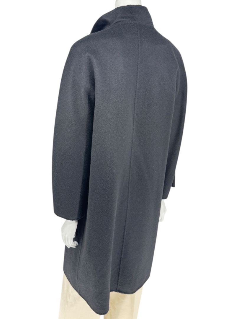 Max Mara Women’s Black 100% Wool “Cucito a Mano” Coat – Size 4