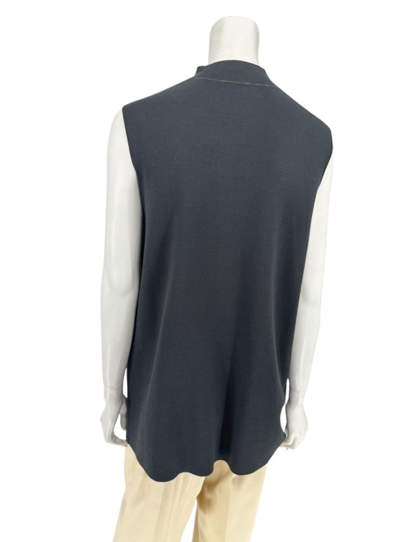 Lafayette 148 New York Women’s Black Sleeveless Knit Tunic - Medium