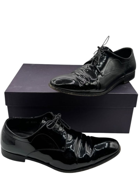 Prada Black Patent Leather Derby Shoes – Size 6.5 Mens