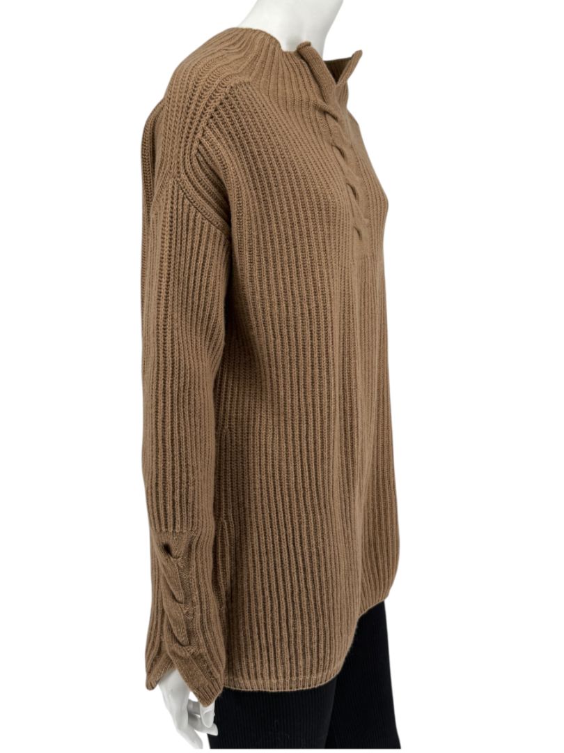 S’Max Mara Camel Ribbed Wool-Cashmere Sweater – Size M