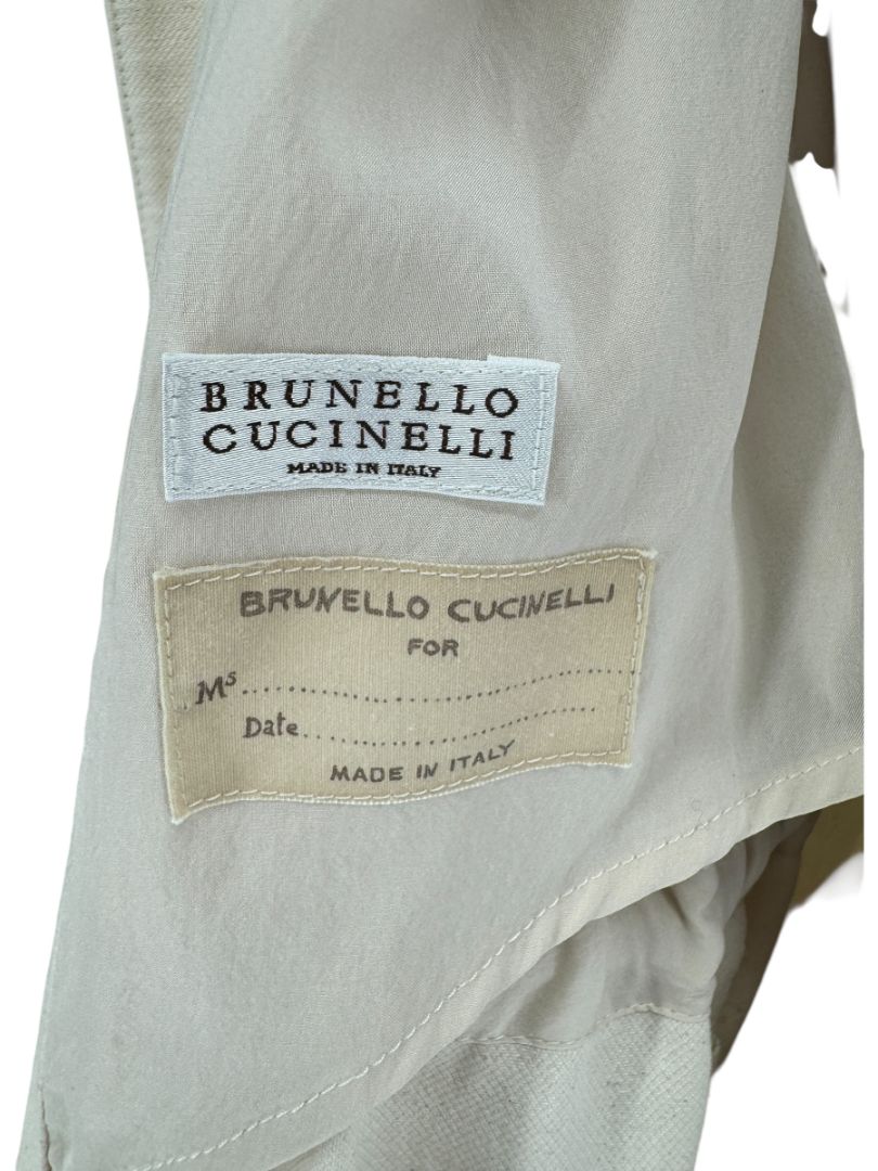 Brunello Cucinelli Cream Cotton-Blend Cocoon Coat – Size IT 44 (US 8)