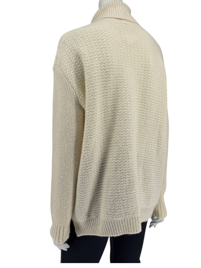 Marni Cream Textured Wool Turtleneck Sweater – Size IT 42