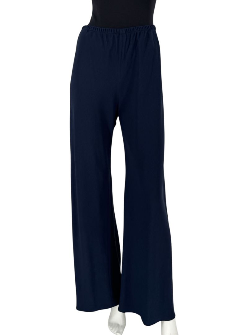 The Row Navy Viscose-Blend Wide Leg Pants - Size S
