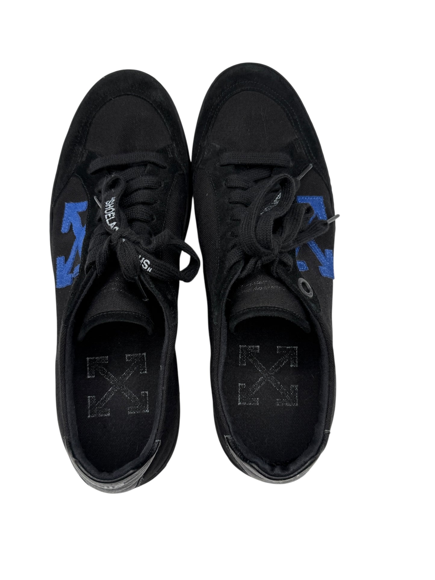 Off-White 2.0 Low Top Sneakers in Black &amp; Blue Suede – Men’s Size 42 EU