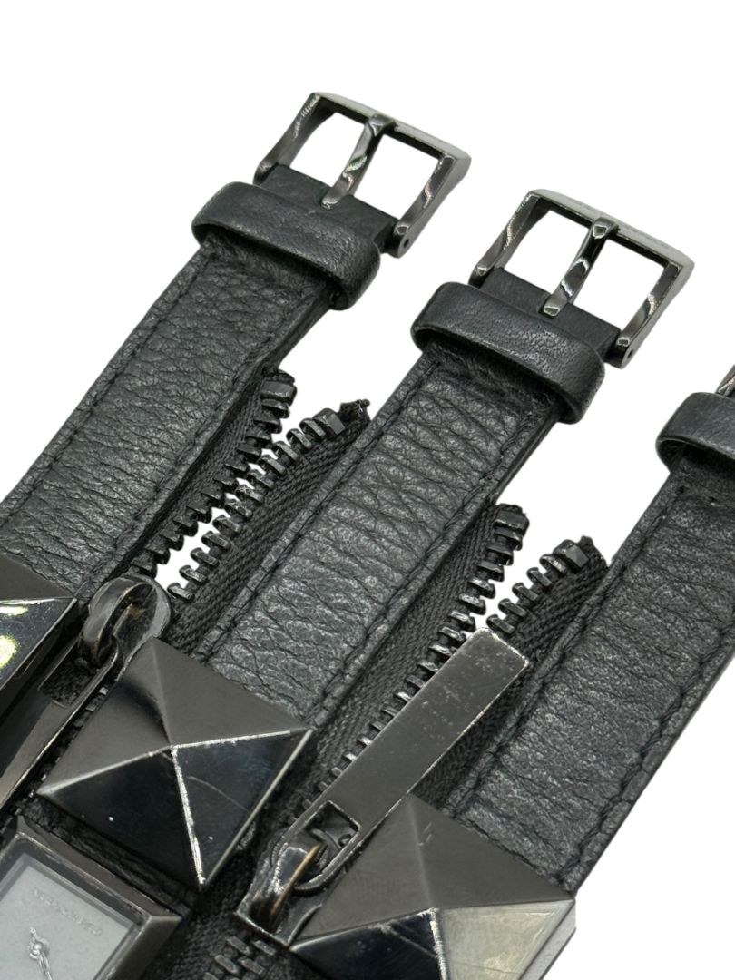 Karl Lagerfeld Black Zip Triple Strap Watch – Model KL2001