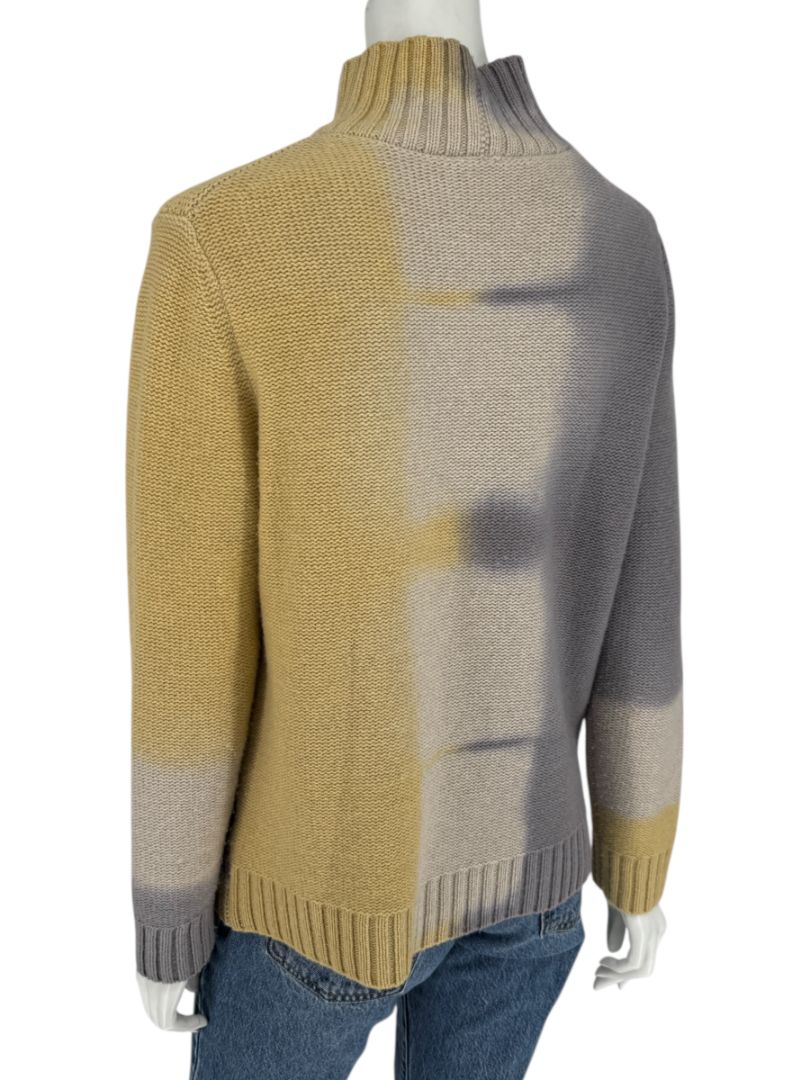 Lafayette 148 New York Wool-Cashmere Ombre Mock Neck Sweater – Size L