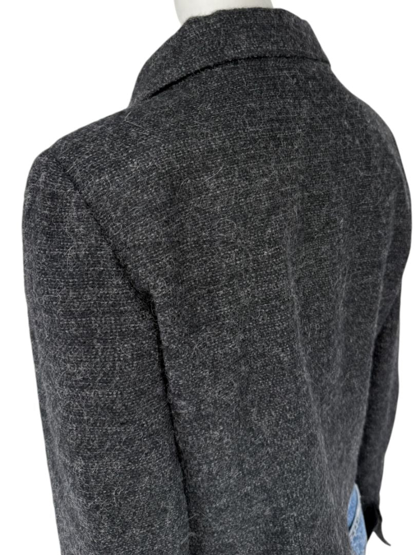 Ron Leal Charcoal Alpaca-Linen Tailored Jacket – Size 12