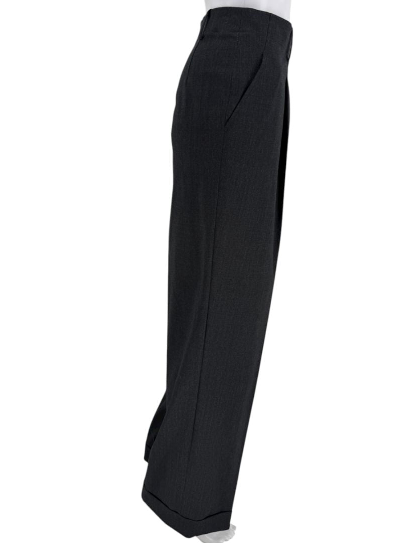 Lafayette 148 New York Charcoal Gray Wool-Blend Straight-Leg Trousers – Size 10