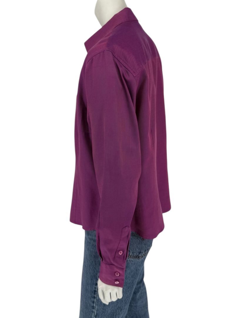 Craig Taylor Purple Egyptian Cotton Button-Front Blouse – Size XL
